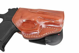 Fits S&W MP 380 Shield EZ 3.675”BBL Leather Paddle Holster Open Top #1507# RH image 4