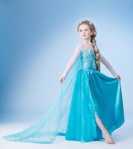 Kids Elsa Dress, Elsa Costume, Elsa Cosplay Halloween Costume for Girls - £7.88 GBP