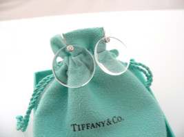 Tiffany &amp; Co Peretti Platinum Diamonds Rock Crystal Disc Dangle Earrings Pouch - £1,569.63 GBP