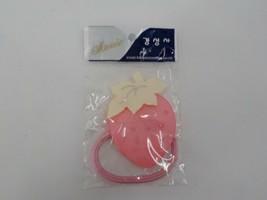 Mionne Kyung Sung Accessories Girls Elastic Hair Tie W/ 2&quot;PINK Strawberry Accent - £9.43 GBP