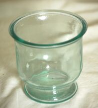 Clear Glass Green Hue Footed Cup - $7.91