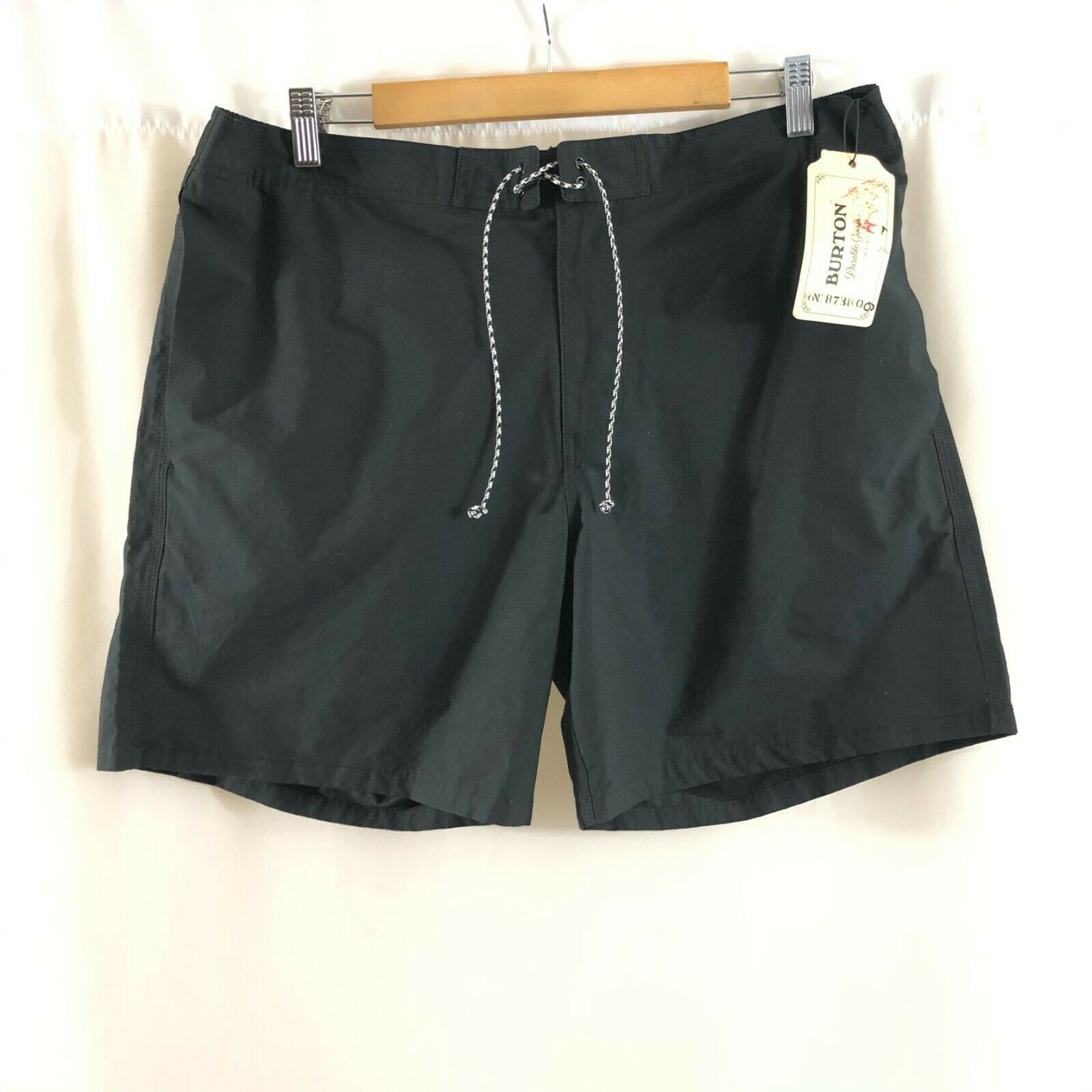 Burton Mens Board Shorts Elastic Waist Lace Up Pocket Black Size 36 - $24.18