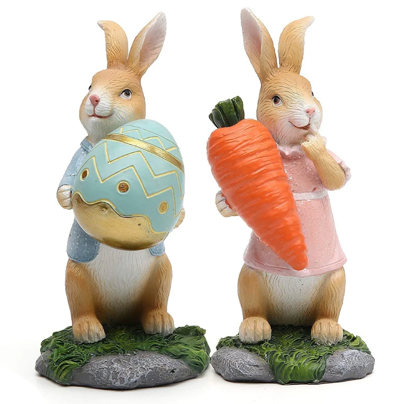 Igure model toys rabbit doll decor desktop decoration rabbit hug carrot figurine garden thumb200