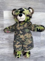 BUILD A BEAR Green Camouflage Patterned Teddy Bear 16” tall- Army Top &amp; ... - £9.30 GBP