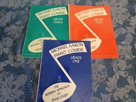 1945 Michael Aaron Piano Course Books Grade One Two three 1 2 3 Modern A... - $49.49