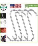 10 Inch Heavy Duty Stainless Steel Meat Hooks - Perfect for Processing &amp;... - $58.73 CAD