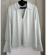 Rebecca Taylor Sand Washed Collared Shirt Blouse Light Sage Pullover, Si... - €28,31 EUR