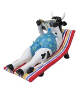 Cow Parade Ocean Beach Getaway Sunbather Cow Reading Book Collector&#39;s Fi... - $71.55 CAD