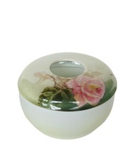 Hair Receiver Vanity Collectible gift decor antique vtg West Germany rose floral - £23.18 GBP