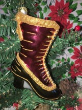 Blown Glass Ornament Victorian Style Boot Shoe Christmas Ornament - £9.02 GBP