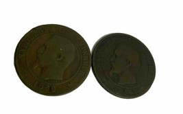 France Empire 1856 Antique Bronze Coin Napoleon III Paris 10 Centimes Eagle Set - £6.95 GBP