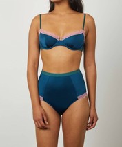 Dora Larsen ivy non-pad underwire bra in Peacock/Sea Green/Dusty Rose - size 32D - £31.09 GBP