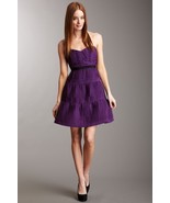 BCBG MAXAZRIA Pleated Woven Strapless Dress Sz 0 Grape - $1,632.31 MXN