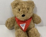 Oshkosh B&#39;gosh Vestbak Eden Toy vintage plush shaggy tan teddy bear red ... - $10.39