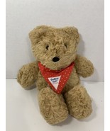 Oshkosh B&#39;gosh Vestbak Eden Toy vintage plush shaggy tan teddy bear red ... - $10.39