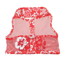 Red Hawaiian Hibiscus Cool Mesh Harness and Leash Sizes XS-L - $379.94 MXN