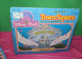 Disney Magic Town Square Friends Cinderella&#39;s Castle Music Box Small Wor... - $29.69