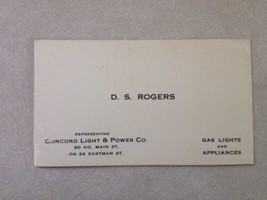 Antique Victorian Business Trade Card Concord NH Gas Lights Appliances DS Rogers - £12.57 GBP