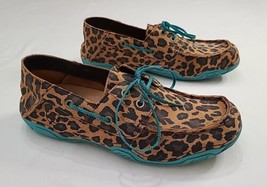 Ariat Caldwell Shoes Womens 7.5 B Tan Leopard Animal Print Loafers Teal ... - $37.50
