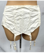 Vintage Girdle Garter Belt Metal Clip White Embroidered Small Open Bottom - $552.05 MXN