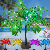 Palm Tree Tropical Party Decorations, 23In Color Changing Light up Palm Tree Bat - £33.33 GBP
