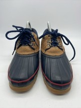 Land&#39;s End Duck Boots Women&#39;s Size 8 M Navy Blue Brown Waterproof Thinsu... - £15.43 GBP