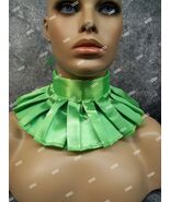 Green Clown Neck Ruffle Collar Renaissance Queen King Victorian Elizabet... - €9,24 EUR