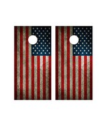 2 Corn Hole Game Board Decals 24&quot; x 48&quot; - Weathered American Flag - $950.37 MXN