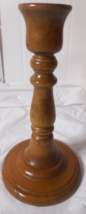 Hallmark Cards Turned Wood Candlestick Taper Candle Holder Felt Bottom Pad 6 3/4 - £5.53 GBP