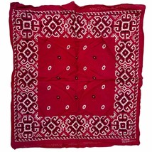 Vtg RETRO Red Cotton Bandana Colorfast Windsor Canadian Printed - $30.29