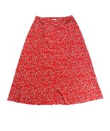 Christopher &amp; Banks Long Red Floral Button Down Skirt - $18.87 CAD