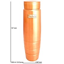 Prisha India Craft Copper Bottle with Grip New Stylish Design, Capacity 1000 ML  - £27.71 GBP