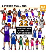 Customizable Basketball Player SVG &amp; PNG Bundle - €2,54 EUR