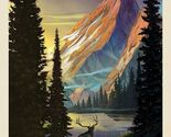 36" X 43" Panel National Parks Rocky Mountain Cotton Fabric Panel D472.49 - $15.95