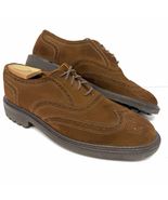Vintage Gap Mens Brogue Oxford Wingtip Sz 9.5 Brown Suede Commando Sole Made USA - $98.95
