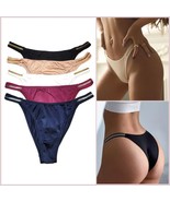 Women Brazilian High Cut Shiny Metallic Band Satin Cheeky Knicker Thong ... - $19.74+