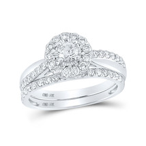 10kt White Gold Round Diamond Bridal Ring Band Set 1 Ctw (Certified) - £1,235.88 GBP