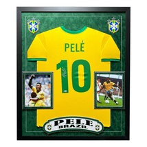 Pele Autographed Brazil CBD Yellow Soccer Jersey Framed BAS Beckett COA Signed - £2,994.83 GBP