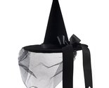HMS Mini Velour Witch Hat with Veil, Black, One Size - £23.59 GBP