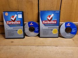 Lot of 2 TurboTax Deluxe 2009 2012 Federal State Returns Disc Federal E-... - $19.43