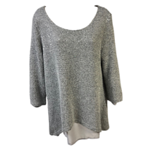 Simply Noelle Womens Pullover Sweater Gray Long Sleeve Scoop Neck Stretc... - $5.70