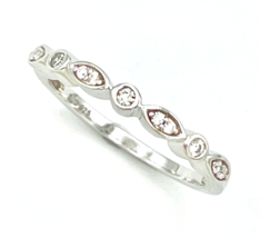 Sterling Silver Signed SJD 925 CZ Ring Size 6 - £18.68 GBP