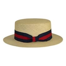 Men's Bruno Capelo Boater Skimmer Natural Straw Flat Crown BC632 Natural image 3