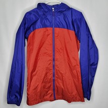 Boys Lands End Nylon Windbreaker/Rain jacket Size XL 18-20 Red/Blue hooded - £14.60 GBP