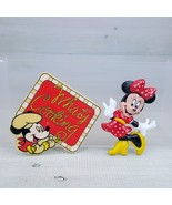 Vintage Disney Plastic Magnets Mickey Mouse What&#39;s Cooking &amp; 3.5&quot; Minnie... - £14.93 GBP