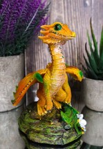 Fantasy Green Thumb Fruity Vitamin Orange Dragon Statue Fairy Garden Col... - $25.99