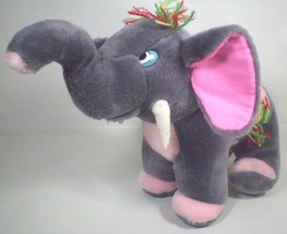 Pink Ears ELEPHANT Stuffed Plush Vintage Soft Things 18" Gray Grey White Tusks  - $29.95