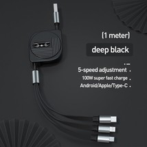 3 in 1 USB Charge Cable 6A 100W for Huawei/Honor Retractable Portable MiUSB Type - $7.31