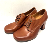MIZ MOOZ WOMEN&#39;S  LEATHER LACE UP  HEELED SHOES BRANDY 37EU / 7US  # X-37 - $113.85