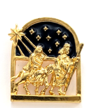 VTG Christmas Nativity Bethlehem Star Jesus Mary Joseph Pin Religious &#39;9... - £9.02 GBP